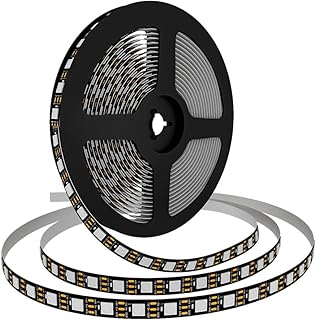 WS2812B RGB avec IC Led Strip 5M 60Pixels/m Couleur de rêve 300Pixels PCB noir LED Bande flexible adressable individuellement pour Chambre Cuisine Salon DC5V(5m 300leds Ip30, Black)