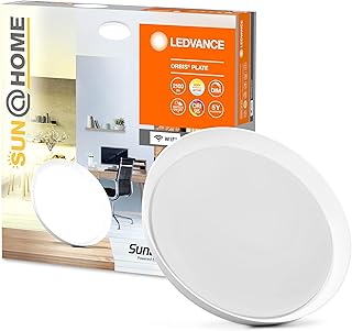 LEDVANCE SUN@HOME Plafonnier WIFI blanc 26W dimmable, 2100Lm, 2200-5000k, diamètre 43cm et hauteur 7cm, applique et plafonnier contrôlable avec Alexa, google ou par application, Smart+ Orbis