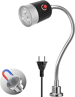 Klarlight 5W Lampe de Machine Magnétique, Lampe de Travail LED Magnétique avec Col de Cygne Flexible et Socle Magnétique Puissant, Blanc Froid 6000K pour Machine à Coudre, Gril, Atelier