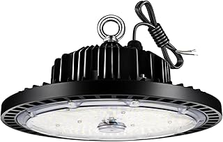 High Bay LED Éclairage de magasin 150 W 21000 lm (140 lm/w), câble de 101,6 cm 6000K UFO haute baie LED pour entrepôt commercial, atelier, garage, usine, salle de sport (150 W)