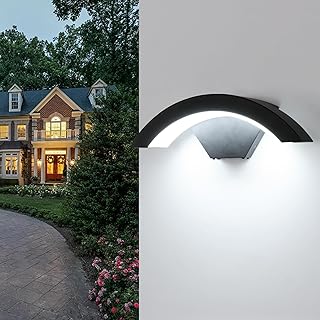 Comely Applique Murale LED Exterieur/Intérieur, 24W 2700LM Lampe Murale Moderne IP65 Étanche, Spot LED Extérieur Noire Pour Cour Jardin Terrasse Entrée Garage, Blanc Froid 6500K