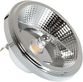 LEDKIA LIGHTING - Ampoule LED G53 12W | 900 lm | AR111 24º | Éclairage Commercial | Angle 24° pour Vitrines, Blanc Neutre, Aluminium