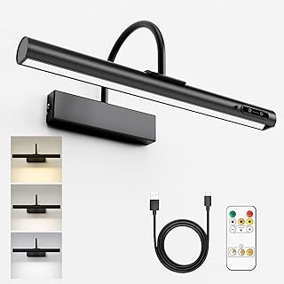 HARPER LIVING Lampe murale rechargeable avec télécommande, intensité variable et 3 températures de couleur, lampe murale à piles avec minuterie et mémoire, lampe d