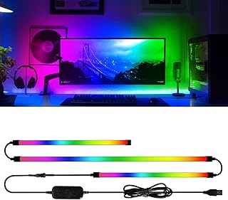 Bande LED RGBIC pour Écran PC - Kit de Rétroéclairage avec Synchronisation des Couleurs pour Gaming, Lumière d