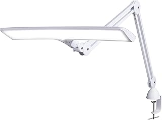 daylight Lampe de travail Lumi – 4000 lux, IRC 95+, 15W, variateur tactile 2 niveaux, lumière ultra-lumineuse idéale pour dessin, artisanat, bureau – métal, Muticolore