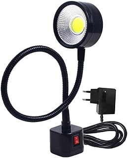 ISTOVO Lampe à Col de Cygne Flexible à Base MagnéTique de LumièRe de Travail à LED 220 V 5 W pour éClairage Industriel de Perceuse de Fraisage de Tour, Prise EuropéEnne