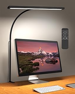 160 LED Lampe de Bureau avec Télécommande, Lampe de Table Plus Lumineuse Lampe de Lecture Flexible à 360° avec Adaptateur USB pour le Travail, l