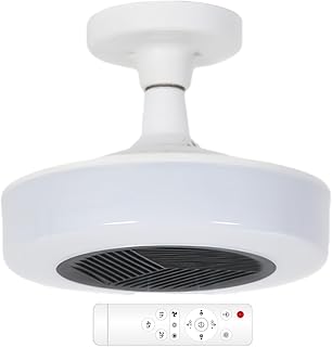 Ceiling Light Led - Modern Lighting Fixture with Ptc Ceramic Heater and Fan for Bathroom Bedroom | Ceiling Lamp, Smart Energy Saving Design, Home Interior Lighting for Hotel, 25x16.7cm White